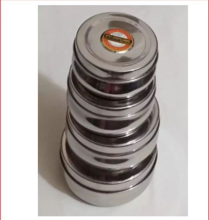 Pcs Set Stainless Steel Tiffin Box Lunch Box Round Stainless