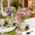 1 Dollhouse Miniature Flower Glass Vase: 1/12 Mini Simulation Flower Plant Vase Decorative Model.