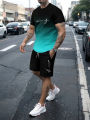 2025 New Summer Men's Sportswear, Men's Loose Fashion Clothing, 3D Printed T-Shirt Shorts, Men's Simple Clothing Fashion Set, Li.