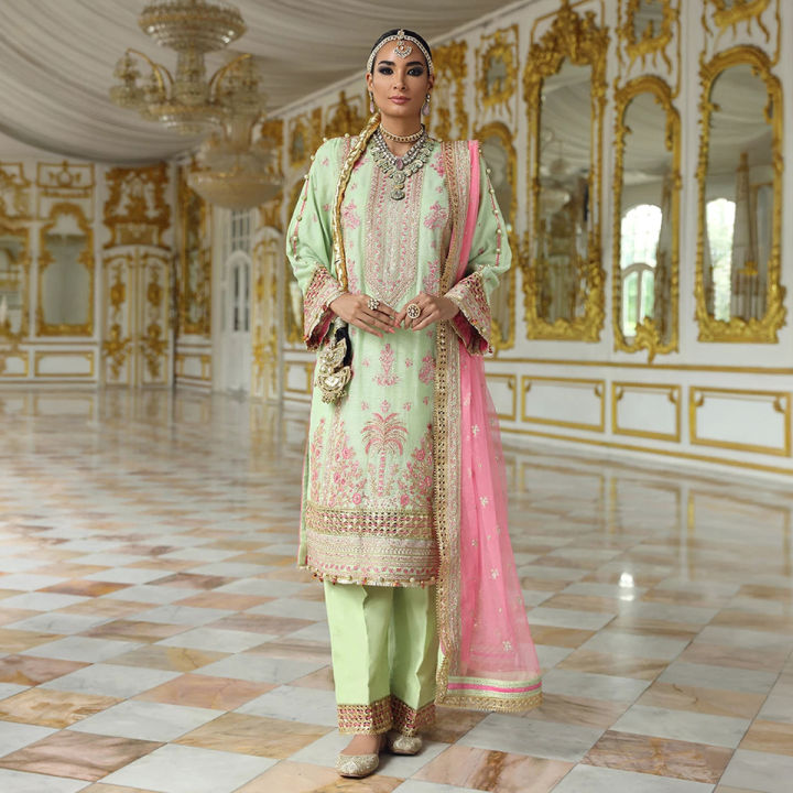 Salitex 3 Piece FESTIVE FORMAL EMBROIDERED Suit for Women (JI003)