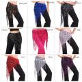 Sequins Tassels Belly Dance Belt Women Show Costumes Hip Scarf Dancer Skirt Waist Chain For Thailand/India/Arab.