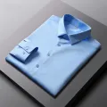 Men's Casual and Fashionable Long Sleeved Solid Color Shirt Non Ironing and Wrinkle Resistant Business Top. 
