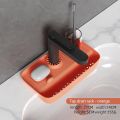 The Kitchen Drain Basket Silica Gel Faucet Drain Mat Bathroom Soap Holder Wash Basin Top Drying Basket.