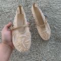 2026 Summer Women Mary Jane Shoes Embroidered Flower Brand Breathable Mesh Casual Footwear Designer Ballet Styles Female Flats. 