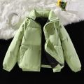 High Quality Men's Down Jacket Casual Fashion Solid Color Outdoor Sports Windproof Warm Stand Collar Coat Men's Cotton Jacket. 