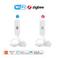 Tuya Zigbee Leakage Detector WIFI Water Leakage Sensor Smart Life APP Control Alarm Water Leak Flood Detection Alert Security. 