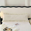 Length Sleeping Pillowcase with Ruffle Winter Couple Double Fleece Flannel Warmth Big Size Pillow Covers Home Bedding 45*180cm.