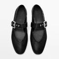Women's Black Mary Jane Flats Shoes women Fashion Pointed Toe Faux Leather Buckle Strap Ballet Shoes for Daily Wear Casual Shoes. 