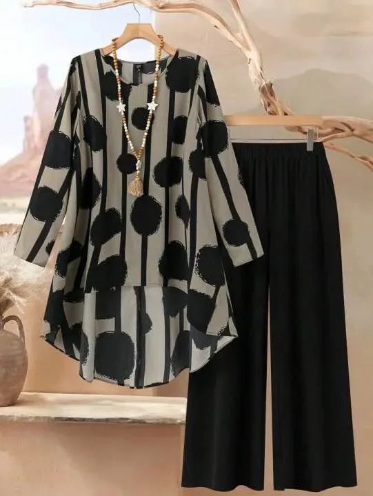 Trendy%20Floral%20Print%20Co-Ord%20Set%20For%20Women%20-%20Casual%20Top%20and%20Bottom%202%20Piece%20Dress%20-%20Image%208