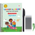 Copybooks Pen Magic Copy Book Free Wiping Writing Sticker Practice for Calligraphy Kids Learning Books Grooves Template Design. 