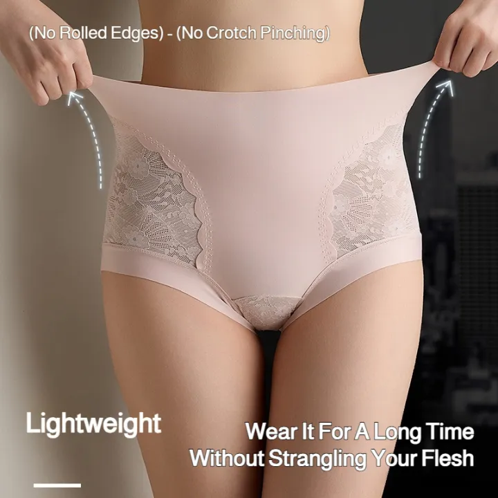 High-Waist%20Lace%20Slimming%20Panties%20-%20Women's%20Ice%20Silk%20Triangle%20Underwear,%20Seamless%20Tummy%20Control%20&%20Fashion%20Design%20-%20Image%205