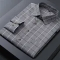 Men's Striped Shirts Formale Casual Printed Plaid Shirt Long Sleeve Slim Fit Botton Down Male Office Business Dress Shirt M-5XL. 