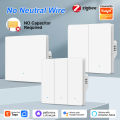 Tuya Smart Life Zigbee EU Push Button Light Physical Switch No Neutral Wire No Capacitor Support Alexa  Home Yandex Alice lightify. 