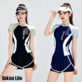 Two-piece swimming suit shorts women sport swimming suit elastic quick dry swimsuit ready to ship #0147. 