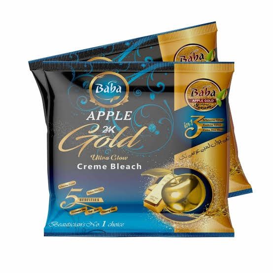 Baba Apple 3in1 24K Gold Ultra Creme Bleach Sachet (Pack Of 5 Pcs)