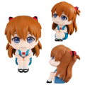 2 estilos, 11cm, Q Ver. Figura de cabeza grande de neón de Genesis Evangelion, modelo de Ayanami Rei Asuka, postura sentada.