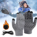 USB Heating Gloves Touch Screen Winter Snowboard Gloves Knitted Gloves Hand Warmer for Backpacking Mountaineering Riding Camping. 