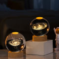 6cm 3D Crystal ball Crystal Planet Night Light Laser Engraved Solar System Globe Astronomy Birthday Gift Home Desktop Decoration. 