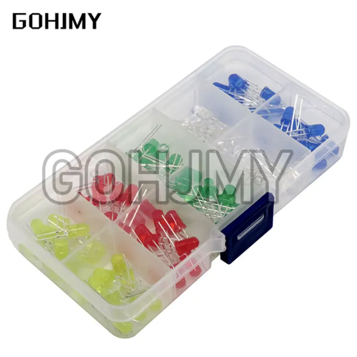 LED-Diodes, 100 Stuks 5 Mm LED-diodeverlichting Assortiment Verscheidenheid Kleur Rood Groen Geel Blauw Wit Lichtgevende Diodes, Led-lampen