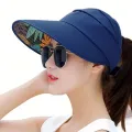Women Wide Brim Sun Protection Visor Sun Hat, Anti-UV Lightweight Breathable Foldable Beach Hat For Outdoor Sport Cycling Drive. 