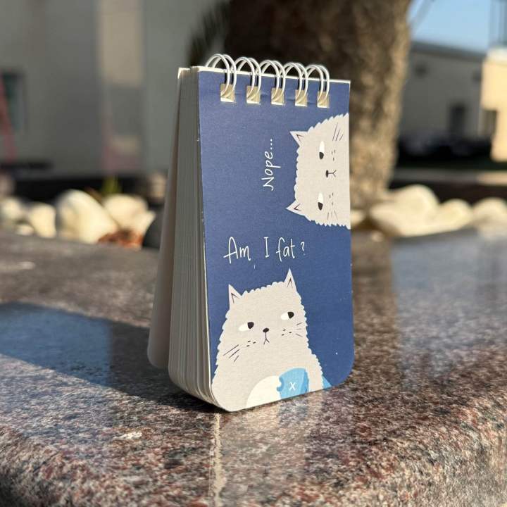 Mini Spiral Pocket Diary ‘Am I Fat?’ – 9 cm x 5.3 cm | Matte Card Cover | 60 Blank Pages