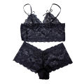 Women Lingerie Set Thin Lace Flower Printed Underwear Suit Female Adjustable Shoulder Strap Triangle Cup Bralettle.
