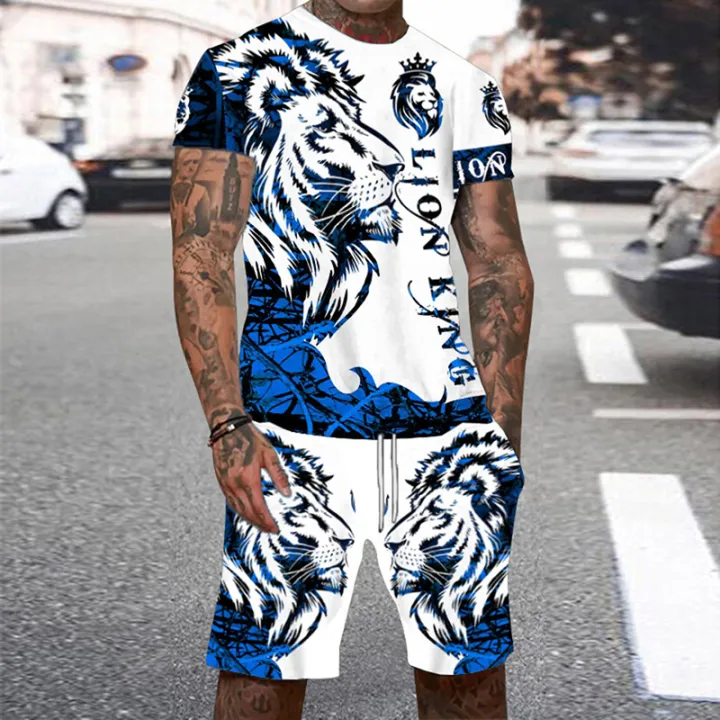 Tiger%203D%20Print%20Sport%20Moisture-wicking%20Breathable%20Men%20Round-neck%20T-shirt%20Shorts%20Outdoor%20Fitness%20Running%20Casual%20Street%20Fashion%20Set%20-%20Image%206