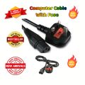 Computer Power Cable For Desktops PC and Printers Monitor SMPS Power Cable Power Code UK Type. 