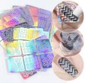 Nail Art Sticker Stencil Stickers 12 Design 2 Sheets vinyls Decal Reusable DIY Hollow for Nail Art. 