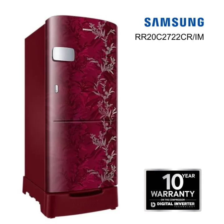 SAMSUNG%20RR20C2z226R/IM%20192%20Litres%20Direct%20Cooling%20Digital%20Inverter%20Single%20Door%20Refrigerator%20With%20Base%20Stand%20(Saffron%20Red)%20-%20Image%202