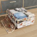 Large Capacity Household Clothes Organizer Dustproof Waterproof Transparent Quilt Bag New Printed Three-Dimensional Storage Bag.