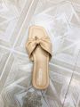 Girls Fashionable Cute Look Slim Flat Shoes | Solid Color Butterfly Sandal. 