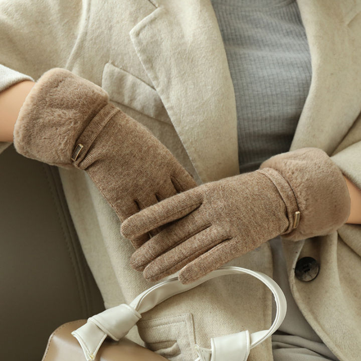 Winter%20Women%20Keep%20Warm%20Plus%20Velvet%20Touch%20Screen%20Thicken%20Plush%20Wrist%20Suede%20Gloves%20Fashion%20Personality%20Elegant%20Drive%20Cycling%20-%20Image%205