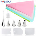 FAISDU Silicone Reusable Bag Set Kitchen Stainless Nozzle DIY Cake Icing Piping Cream Cake Decorating Tools Baking Accessories.