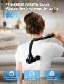 Deep Tissue Massage Gun with Extended Handle, 12mm Percussion Muscle Massager, Adjustable Speed with 4 Massage Heads. 
