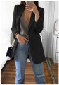 Plus Size Blazer Women Clothing Casual Cardigan Autumn Winter Overcoat Solid Large Topcoat Lapel Jacket Grace Fashion Outer Wear. 