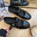 Women's Mary Jane Flats Retro Cross Strap Ballet Shoes Low-Cut Round-Toe Slip-on Pumps for Work & Casual.