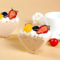 20pcs Mini Jelly Cups Disposable Heart-Shaped Clear Plastic Mini Dessert Cups - Perfect for Cakes, Ice Cream, Tasting, Party.