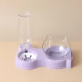 Pet Cat Food Bowl Automatic Feeder All-in-One Splice Dog Cat Food Bowl and Drinking Fountain Drinking Raised Standing Dish Bowl. 