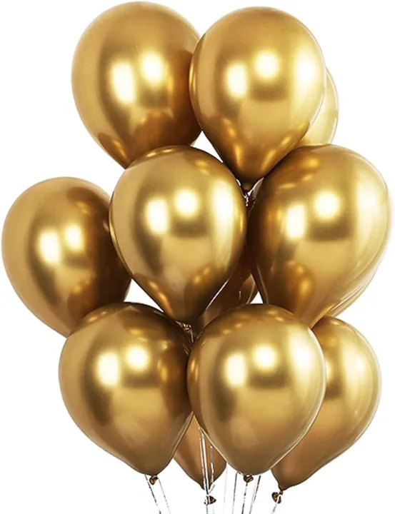 gold metalic chrome balloons 10"  (10) packs