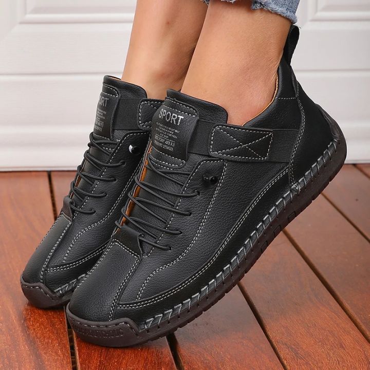 Women's%20Boots%20Mid%20Top%20for%20Summer%20British%20Style%20Retro%20Anti%20Slip%20Workwear%20Shoes%20Fashionable%20Luxurious%20Design%20Couple's%20Loafers%20-%20Image%202