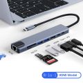8in1 USB C HUB Type C Splitter 4K Thunderbolt 3 Docking Station Laptop Adapter For Macbook Air M1 iPad Pro RJ45 HDMI Computer. 