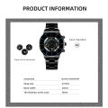 Fashion Mens Stainless Steel Watches Luxury Quartz Wristwatch Calendar Men Business Casual Leather Bracelet Watch. 