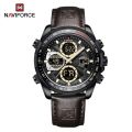 NAVIFORCE 9197L OEM Logo Business Military Quartz Leather Belt Watches Men Wrist Calendar Analog Clock Watch Band Relojes.