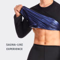 Sauna Shirt for Men Sweat Suit Compression Long Sleeve Top Weight Loss Body Shaper Shirts for Workout Sports.