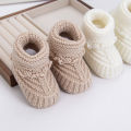 2Pcs/Pair Baby Knit Socks 0-12M Solid Cochet Walking Socks Newborn Photography Prop Infant Birthday Handmade Boutique Sock.