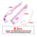 QJH Fashion Clear Metric Sewing Ruler Set, French Curve Pattern Making Ruler Kit for Beginners Tailors Designers (3-Piece Set). 
