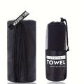 Black Portable Outdoor Sports Super Absorbent Soft Quick Drying Towel, Travel Towel for Travel, Yoga, Beach, Bath,Hiking,Fitness. 