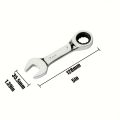 Reversible Combination Short Handle Wrench,Short Handle Combination 72-tooth Ratchet Wrench Repair Tool. 