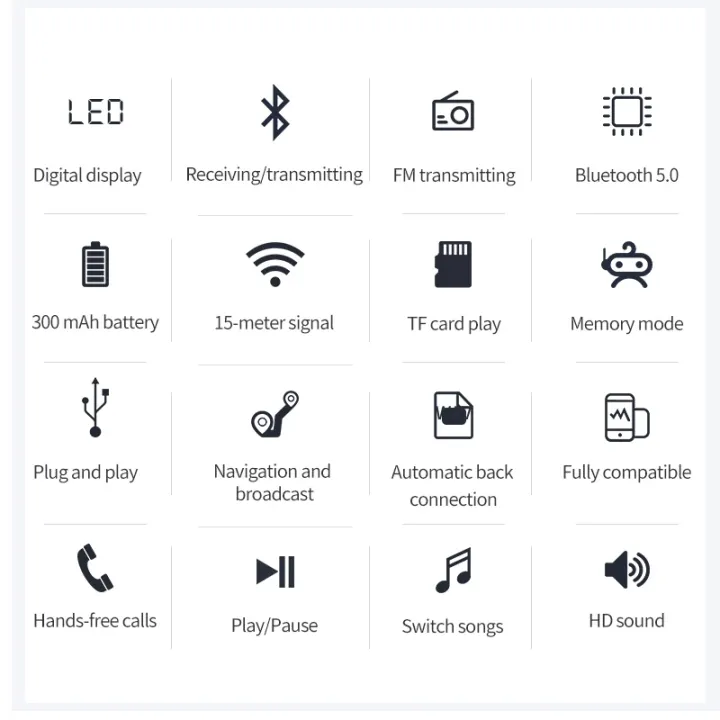 Bluetooth%205.0%20Receiver%20Transmitter%20LCD%20Wireless%20Adapter%203.5MM%20Jack%20AUX%20FM%20Car%20Kit%20Handsfree%20Call%20&%20Mic%20For%20PC%20TV%20Car%20kit%20Speaker%20-%20Image%202